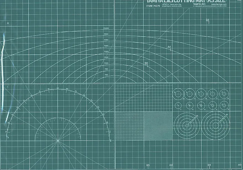 Zelená řezací podložka Tamiya 74076 Cutting Mat ve formátu A3