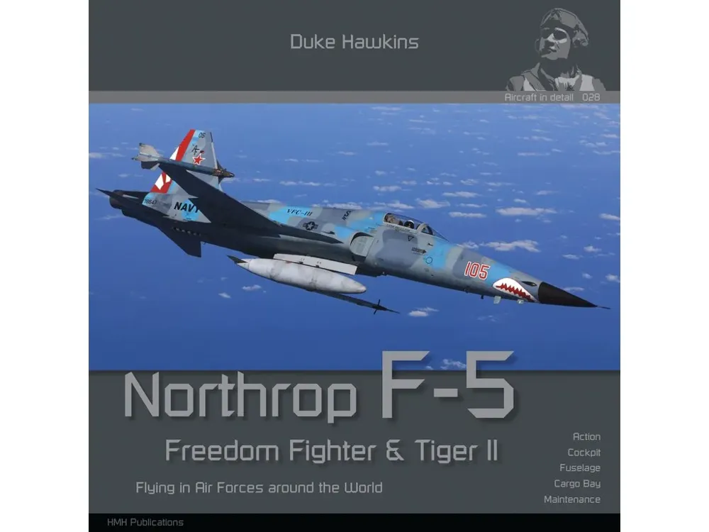 Obálka publikace Duke Hawkins: Northrop F-5 od HMH Publications, 140 stran, anglicky