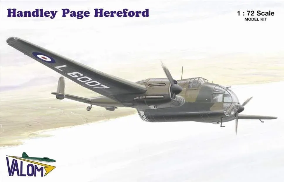 Krabice plastikové stavebnice Valom 72035 Handley Page Hereford v měřítku 1/72