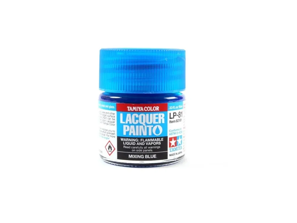Skleněná lahvička lakové barvy Tamiya LP-81 82181 mísicí modrá 10 ml