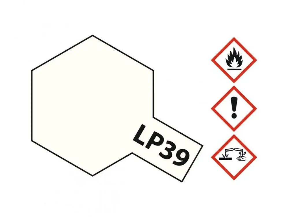 Skleněná lahvička lakové barvy Tamiya LP-39 82139 závodní bílá 10 ml