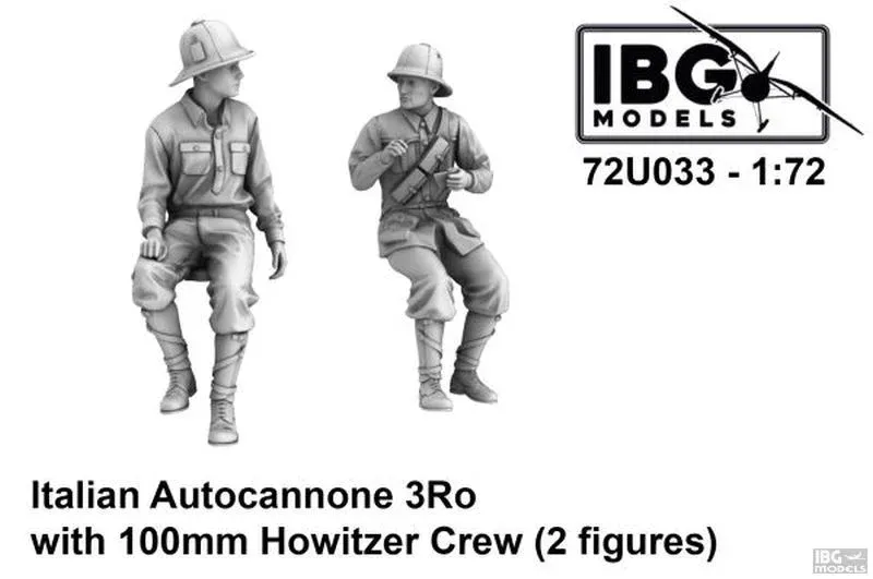 Sada 3D tištěných figurek IBG Models 72U033 italská obsluha Autocannone 3Ro 1/72, 2 figurky