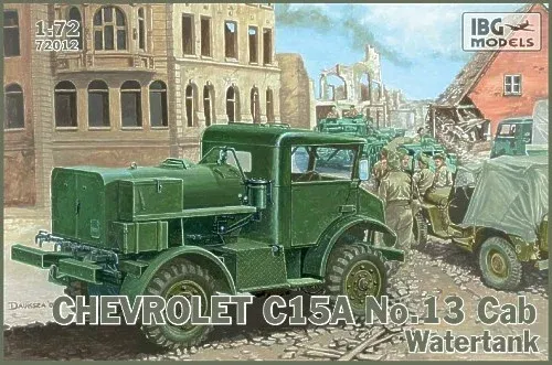 Krabice stavebnice IBG Models 72012 Chevrolet C.15A No.13 Cab Watertank v měřítku 1/72