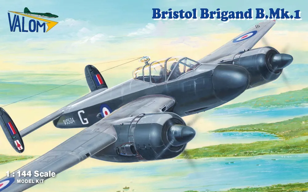 Krabice plastikové stavebnice Valom 14433 Bristol Brigand B.Mk.1 v měřítku 1/144