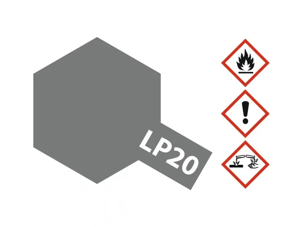 Skleněná lahvička lakové barvy Tamiya LP-20 82120 světlá kovová šedá 10 ml