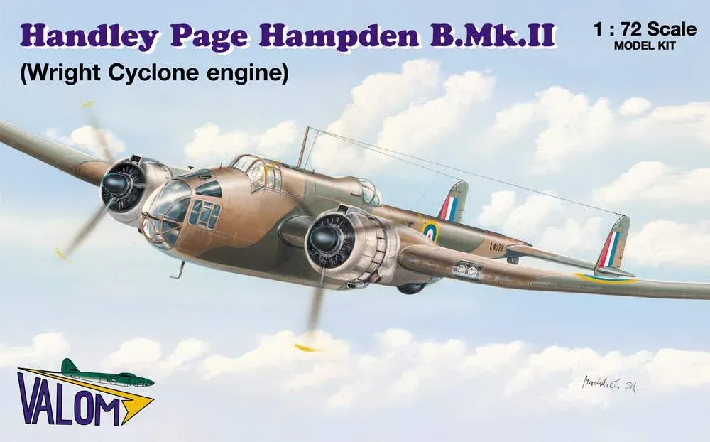 Stavebnice Valom 72066 Handley Page Hampden B.Mk.II (W.Cyclone) v měřítku 1/72