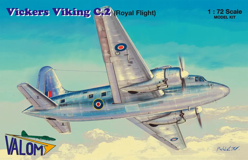 Krabice plastikové stavebnice Valom 72148 Vickers Viking C.2 Royal Flight v měřítku 1/72
