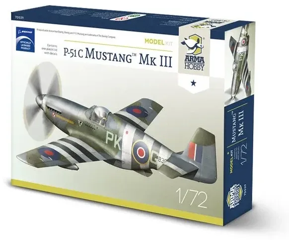 Krabice stavebnice Arma Hobby 70039 P-51C Mustang Mk. III v měřítku 1/72