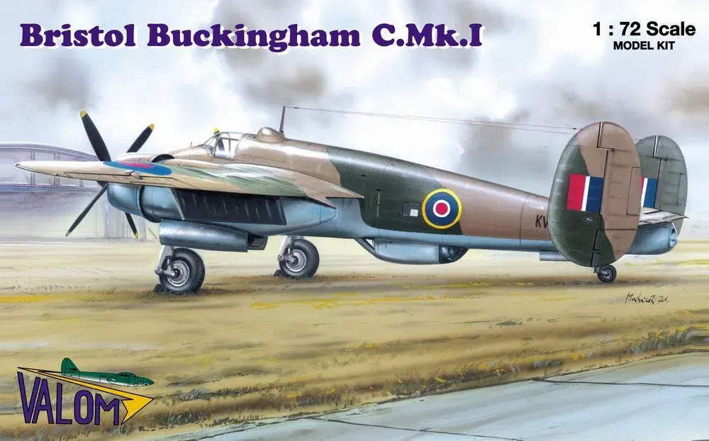 Krabice stavebnice Valom 72041 Bristol Buckingham C.Mk.I v měřítku 1/72