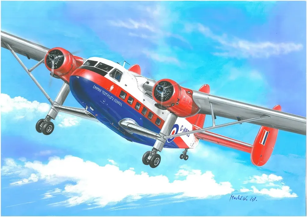 Krabice stavebnice Valom 72137 Scottish Aviation Twin Pioneer Air Atlantique v měřítku 1/72