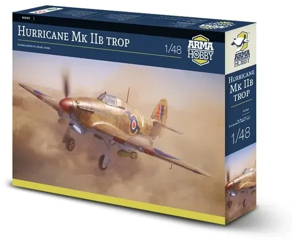 Krabice stavebnice Arma Hobby 40008 Hurricane Mk IIb trop v měřítku 1/48