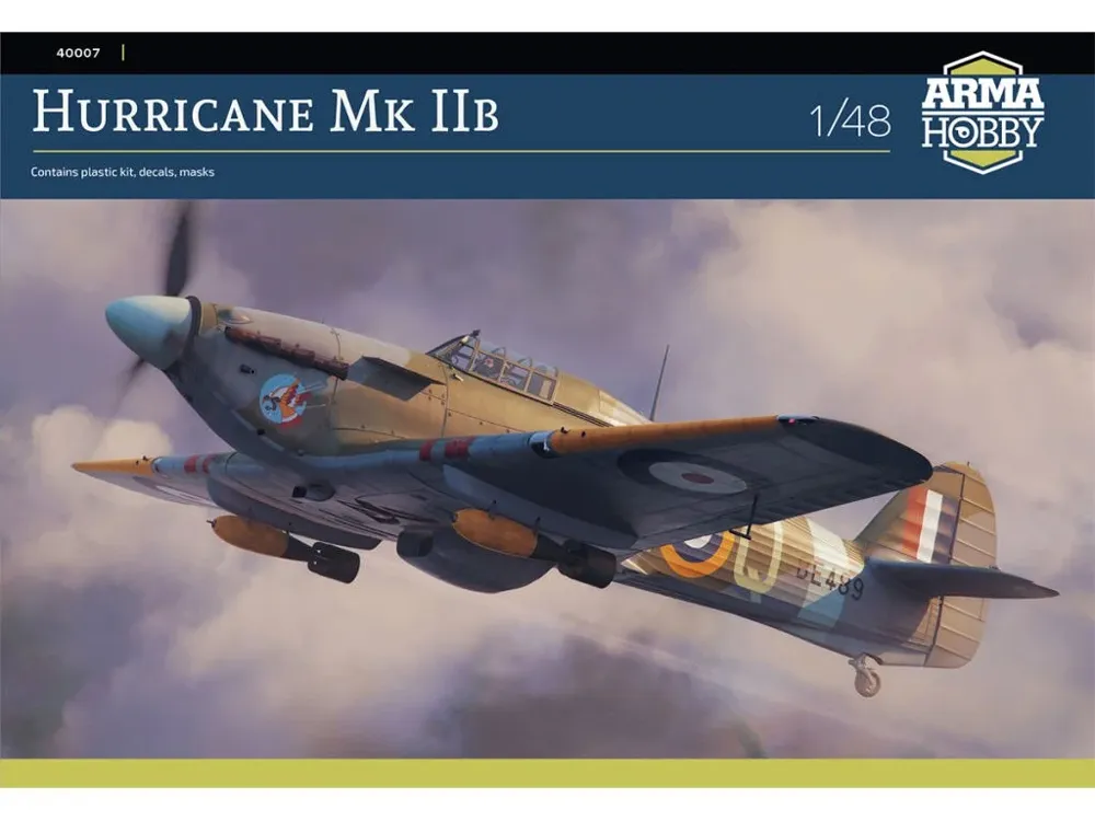 Krabice stavebnice Arma Hobby 40007 Hurricane Mk IIb v měřítku 1/48