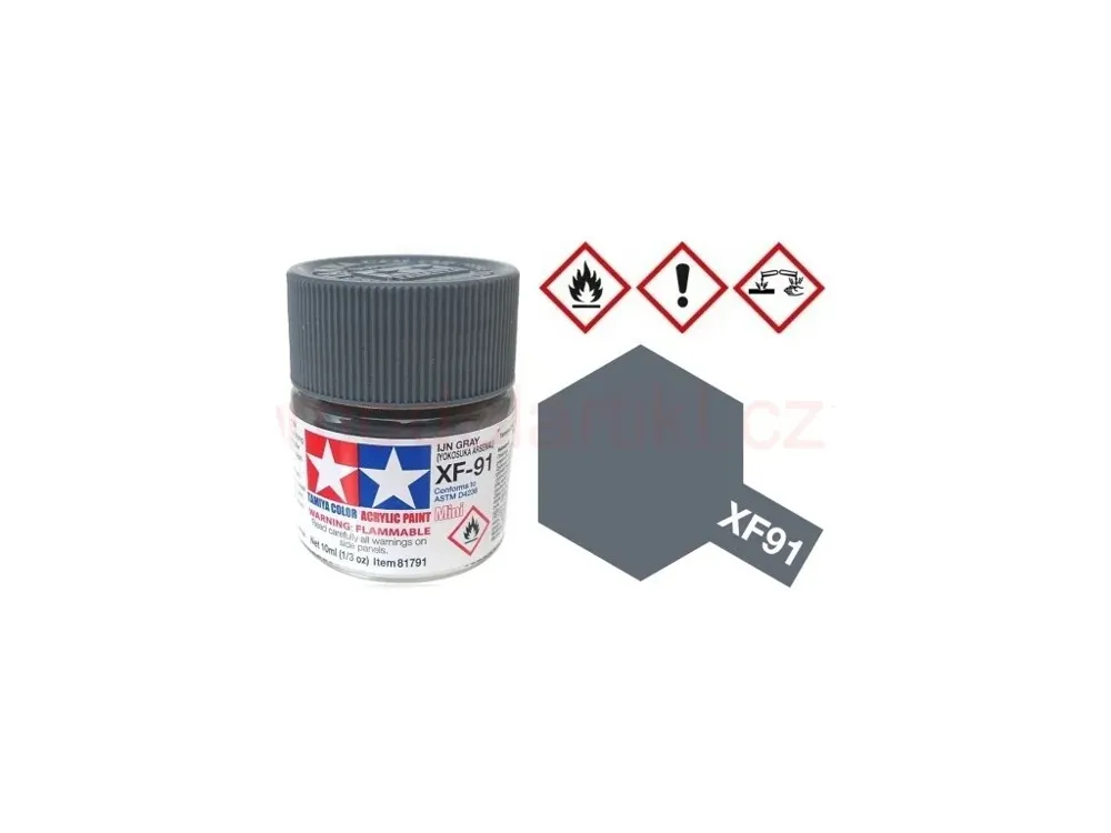 Lahvička matné akrylové barvy Tamiya Acrylic Mini XF-91 IJN Gray Yokosuka Arsenal 10 ml