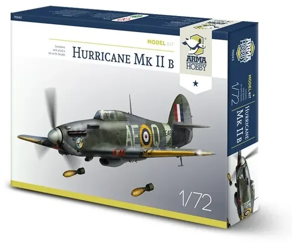 Krabice stavebnice Arma Hobby 70043 Hurricane Mk IIb Model Kit v měřítku 1/72