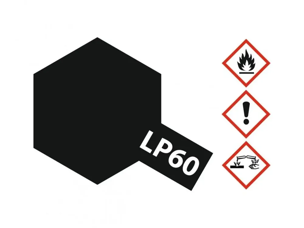 Skleněná lahvička lakové barvy Tamiya 82160 LP-60 NATO černá 10 ml