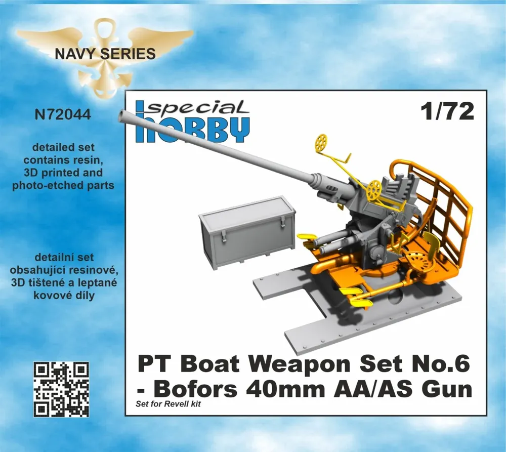 Resinová sada CMK N72044 – 40mm dělo Bofors AA/AS pro PT Boat v měřítku 1/72