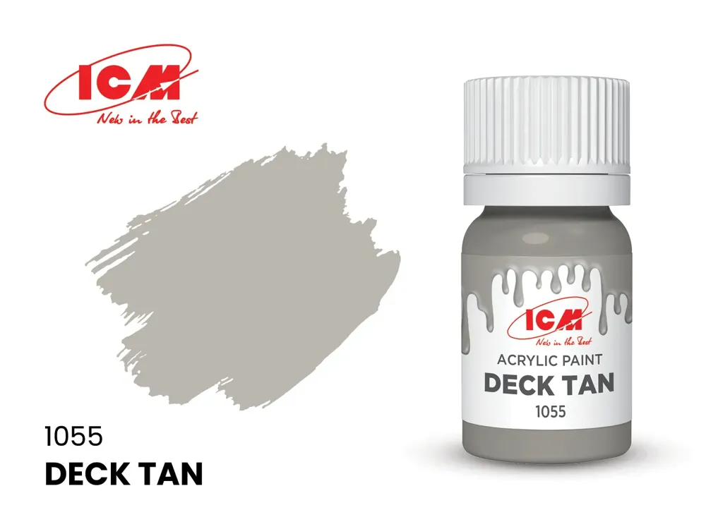 Lahvička akrylové barvy ICM Acrylic 1055 palubní béžová (Deck Tan) o objemu 12 ml