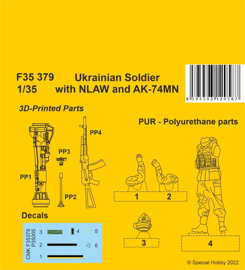 Resinová figurka CMK F35379 ukrajinský voják s NLAW a AK-74MN v měřítku 1/35