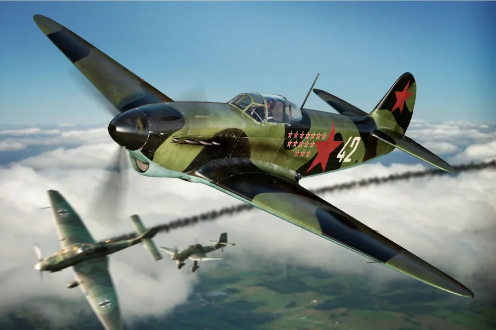Krabice plastové stavebnice Brengun BRP72038 Yak-1b v měřítku 1/72