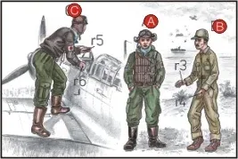 Resinové figurky CMK F72043 japonští námořní piloti a mechanici v měřítku 1/72