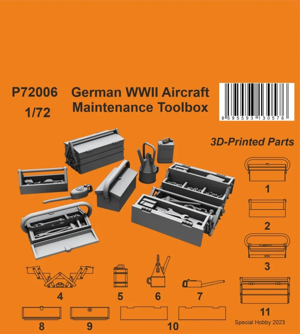 Resinový doplněk CMK P72006 bedna s nářadím pro německá letadla v měřítku 1/72