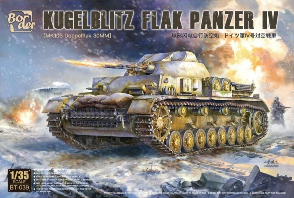 Krabice stavebnice Border Model BT039 Kugelblitz Flakpanzer IV v měřítku 1/35