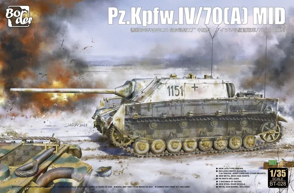 Plastiková stavebnice Border Model BT028 Jagdpanzer IV L/70(A) MID v měřítku 1/35