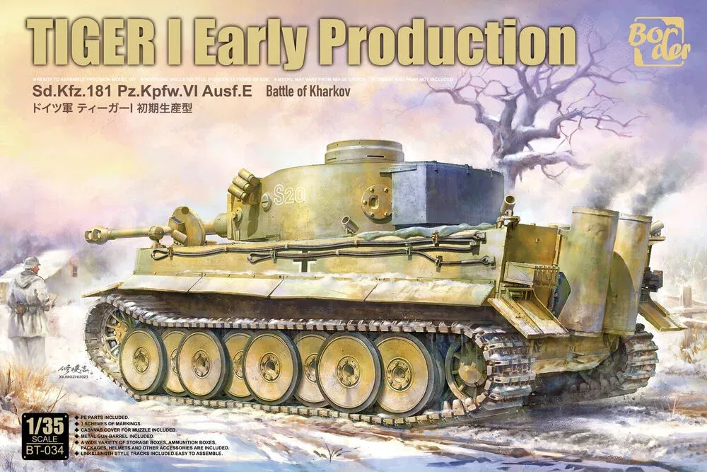 Stavebnice Border Model BT034 Tiger I rané produkce, bitva u Charkova, měřítko 1/35