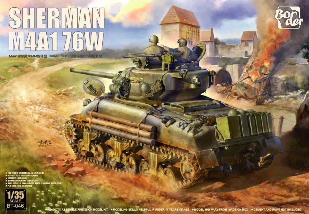 Krabice stavebnice Border Model BT-046 M4A1 (76)W Sherman v měřítku 1/35