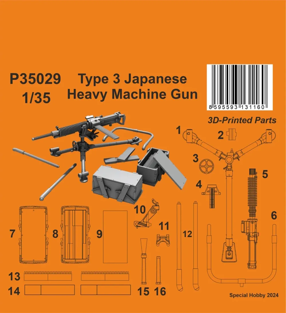 Resinový doplněk CMK P35029 japonský těžký kulomet Type 3 v měřítku 1/35