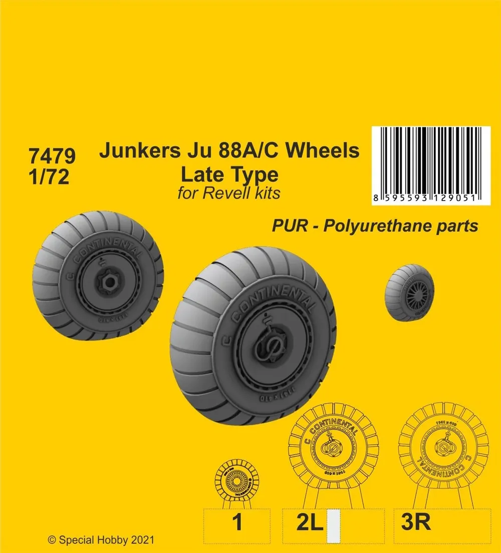 Resinová kola CMK 7479 Junkers Ju 88A/C pozdní typ v měřítku 1/72