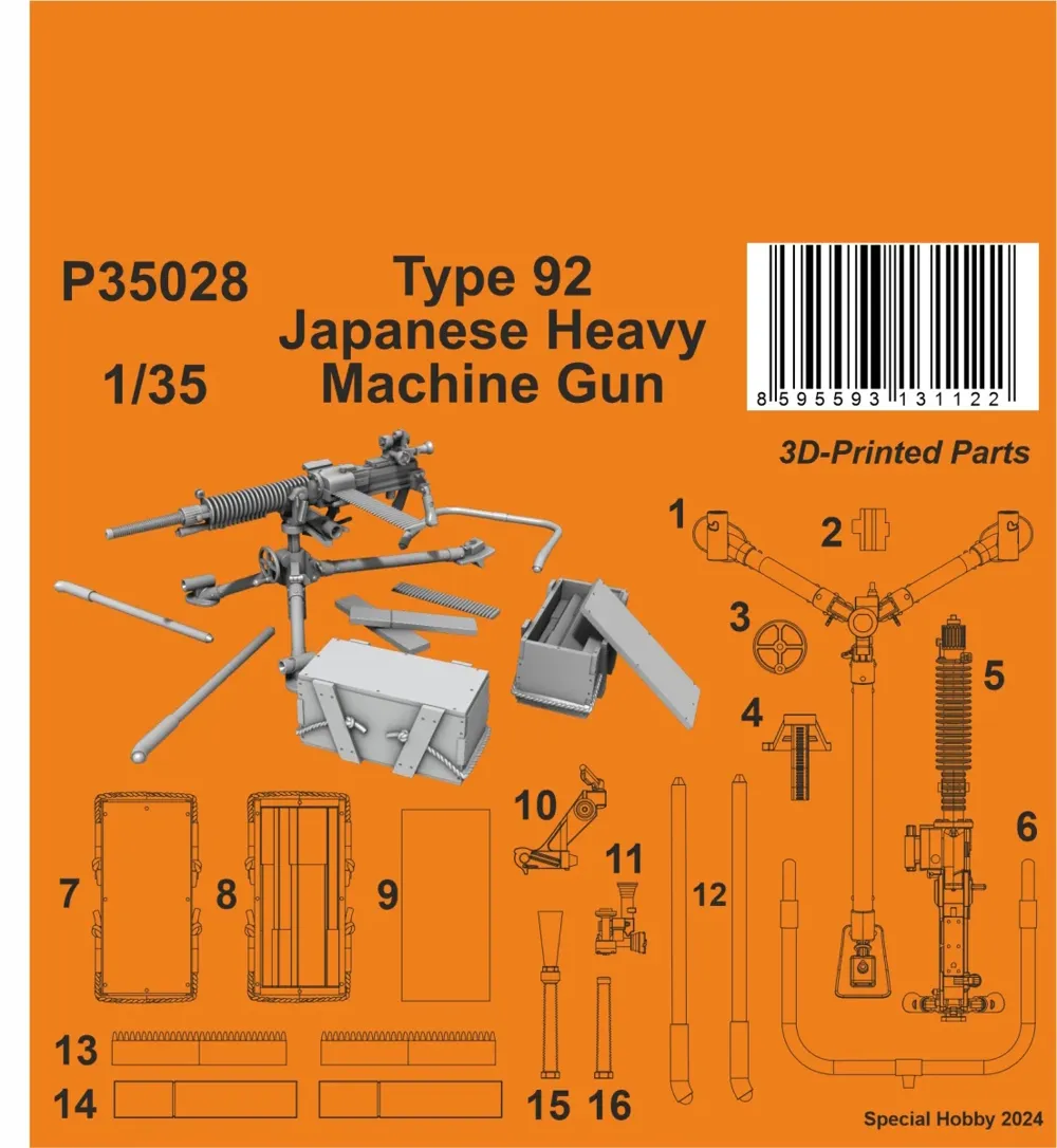 Resinový set CMK P35028 japonský těžký kulomet Type 92 v měřítku 1/35