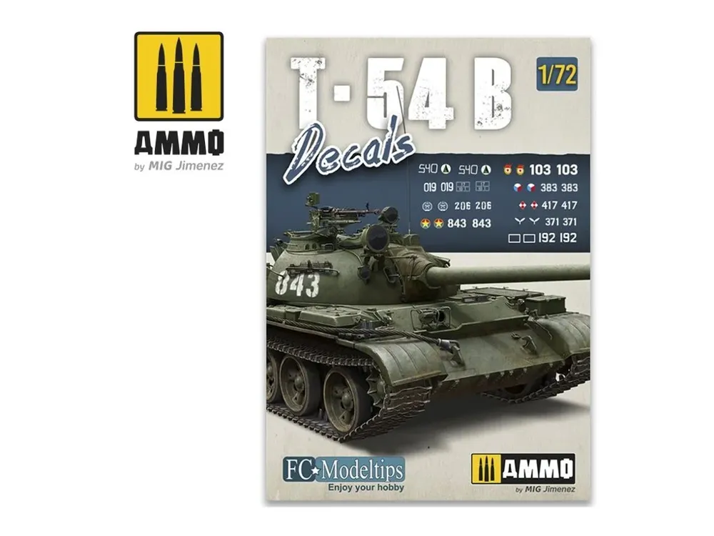Arch obtisků AMMO Mig A.MIG-8062 T-54B v měřítku 1/72 pro model sovětského tanku
