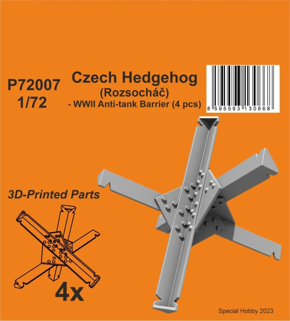 Resinové díly CMK P72007 rozsocháč 1/72 – šest protitankových zátarasů Czech Hedgehog