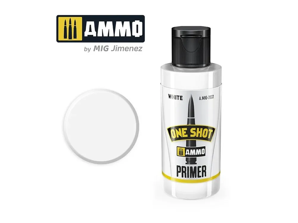 Balení základového primeru AMMO Mig A.MIG-2022 One Shot Primer bílý