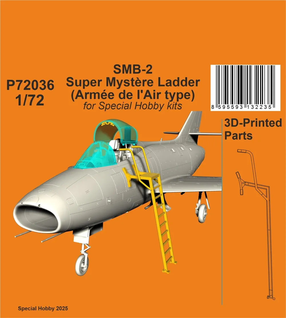 Resinový nástupní žebřík CMK P72036 pro SMB-2 Super Mystère v měřítku 1/72
