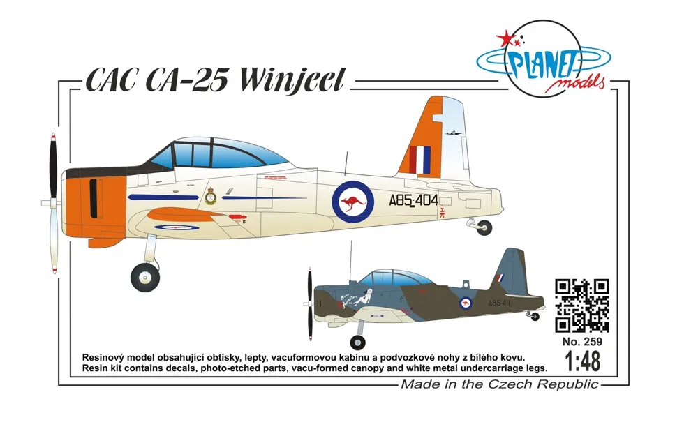 Resinová stavebnice CMK PLT259 CAC CA-25 Winjeel v měřítku 1/48