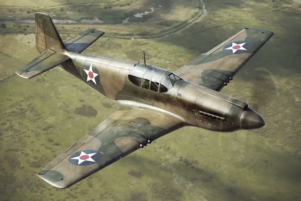 Krabice plastové stavebnice Brengun BRP72031 Mustang I v měřítku 1/72