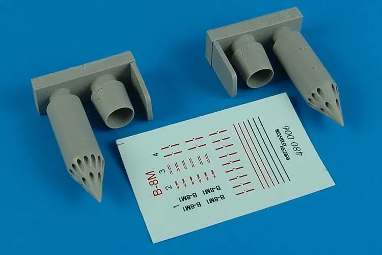 Resinové díly Aires 480006 – sovětské raketové bloky B-8M v měřítku 1/48