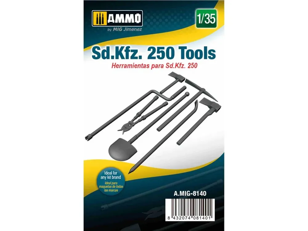 Sada detailů AMMO Mig AMIG8140 Sd.Kfz. 250 Tools v měřítku 1/35