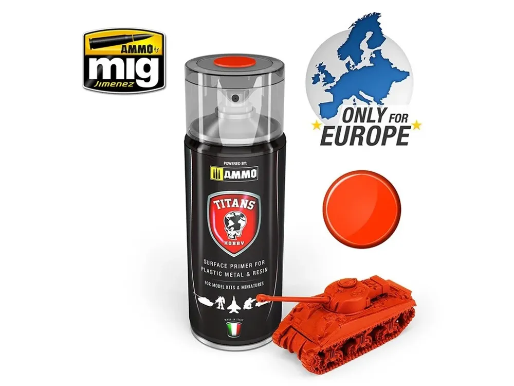 Sprej Titans Hobby TTH105 matný primer královská červená Royal Red 400 ml