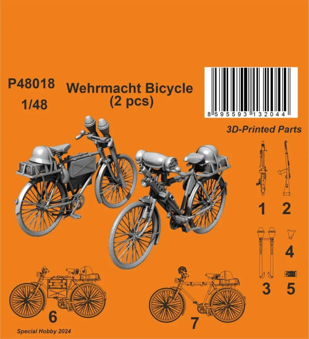 Resinové díly CMK P48018 jízdní kolo Wehrmacht v měřítku 1/48, balení 2 ks