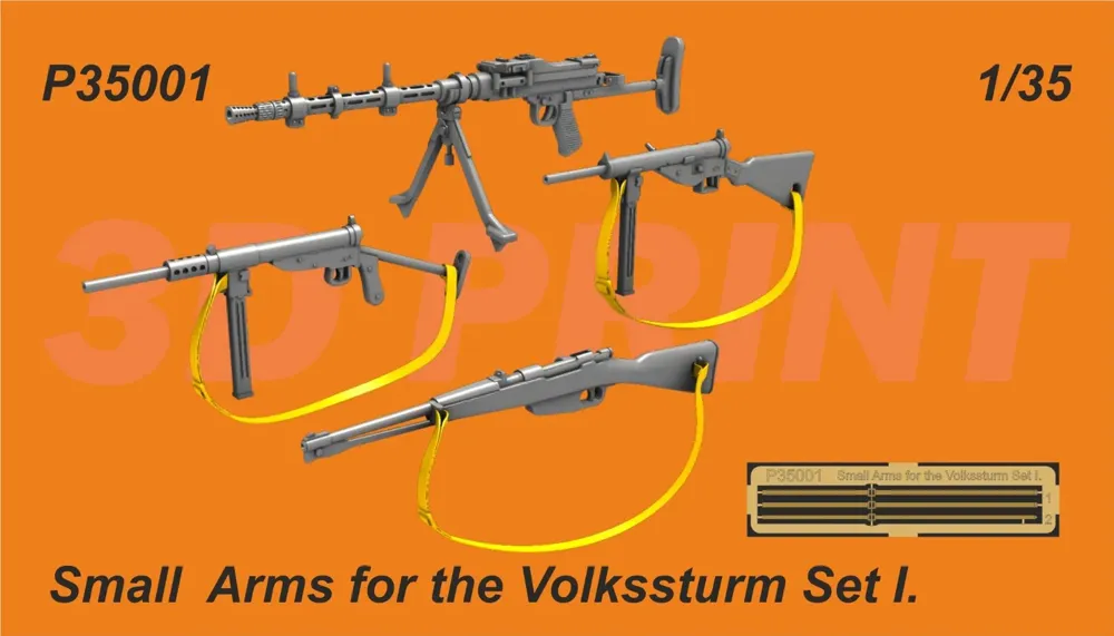 3D tištěné resinové díly CMK P35001 ruční palné zbraně pro Volkssturm v měřítku 1/35