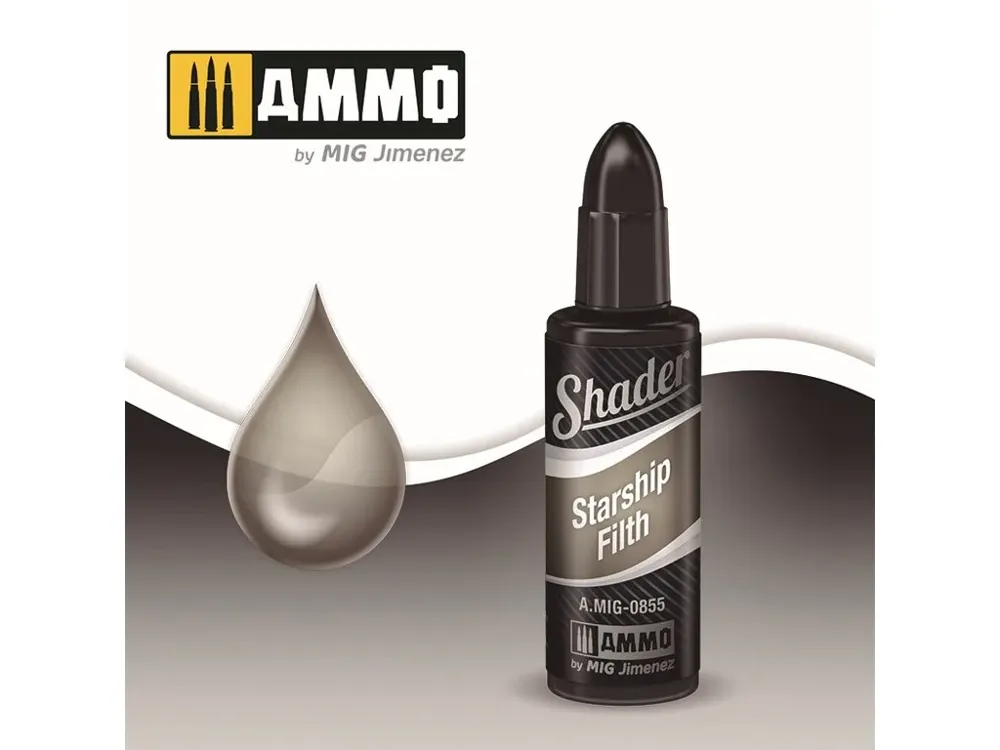 Lahvička AMMO Mig A.MIG-0855 SHADER Starship Filth 10 ml, transparentní akrylový shader