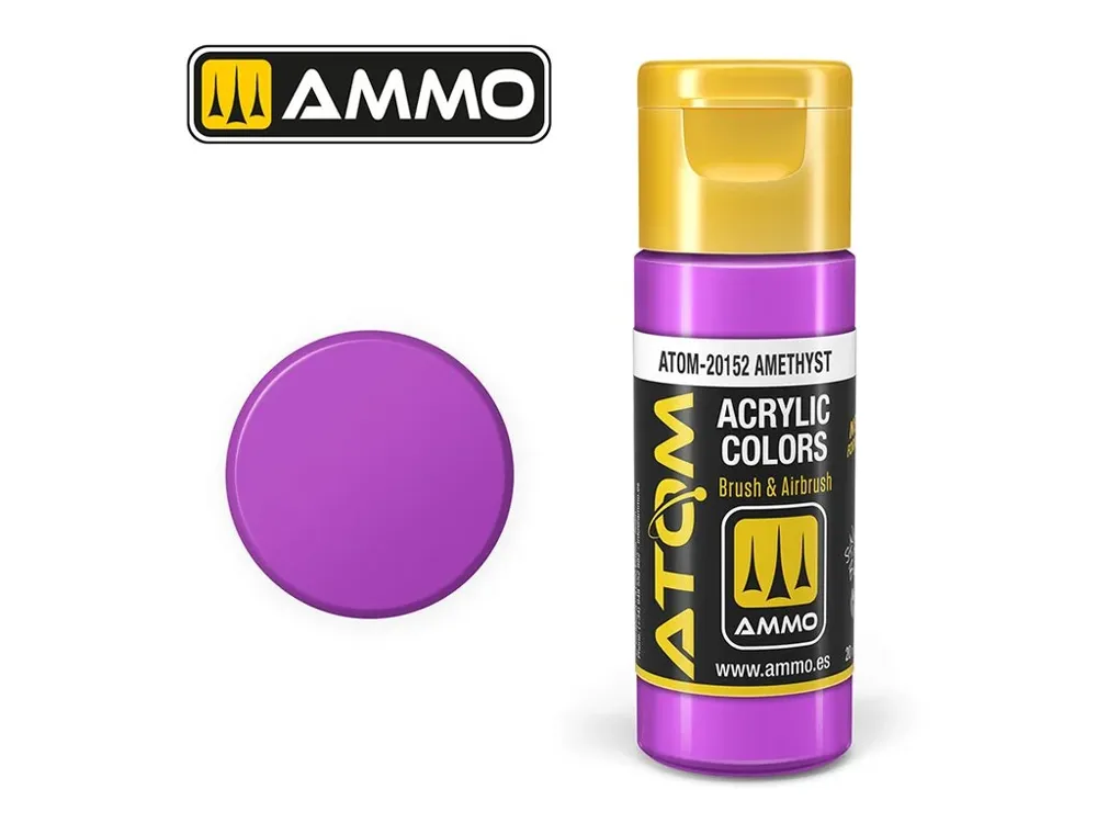 Lahvička akrylové barvy AMMO Mig ATOM COLOR ATOM-20152 ametystová 20 ml