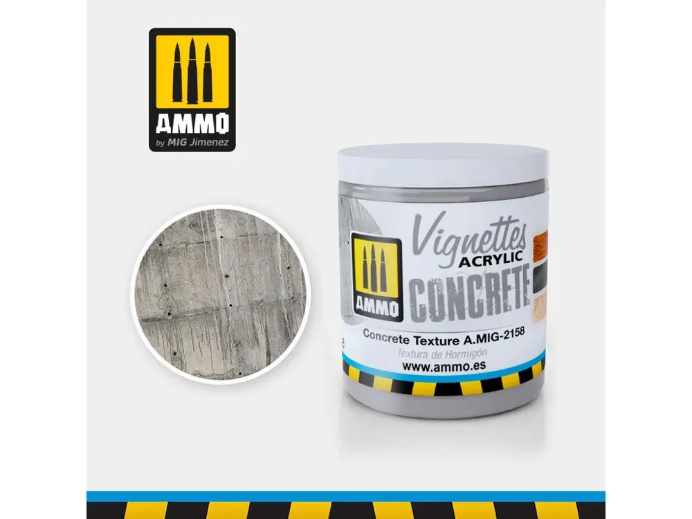 Kelímek akrylové textury AMMO Mig 2158 Concrete Texture Vignettes 100 ml