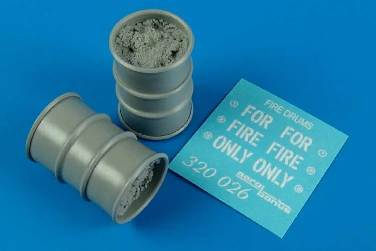 Doplňková sada Aires 320026 Fire drums – požární sudy v měřítku 1/32