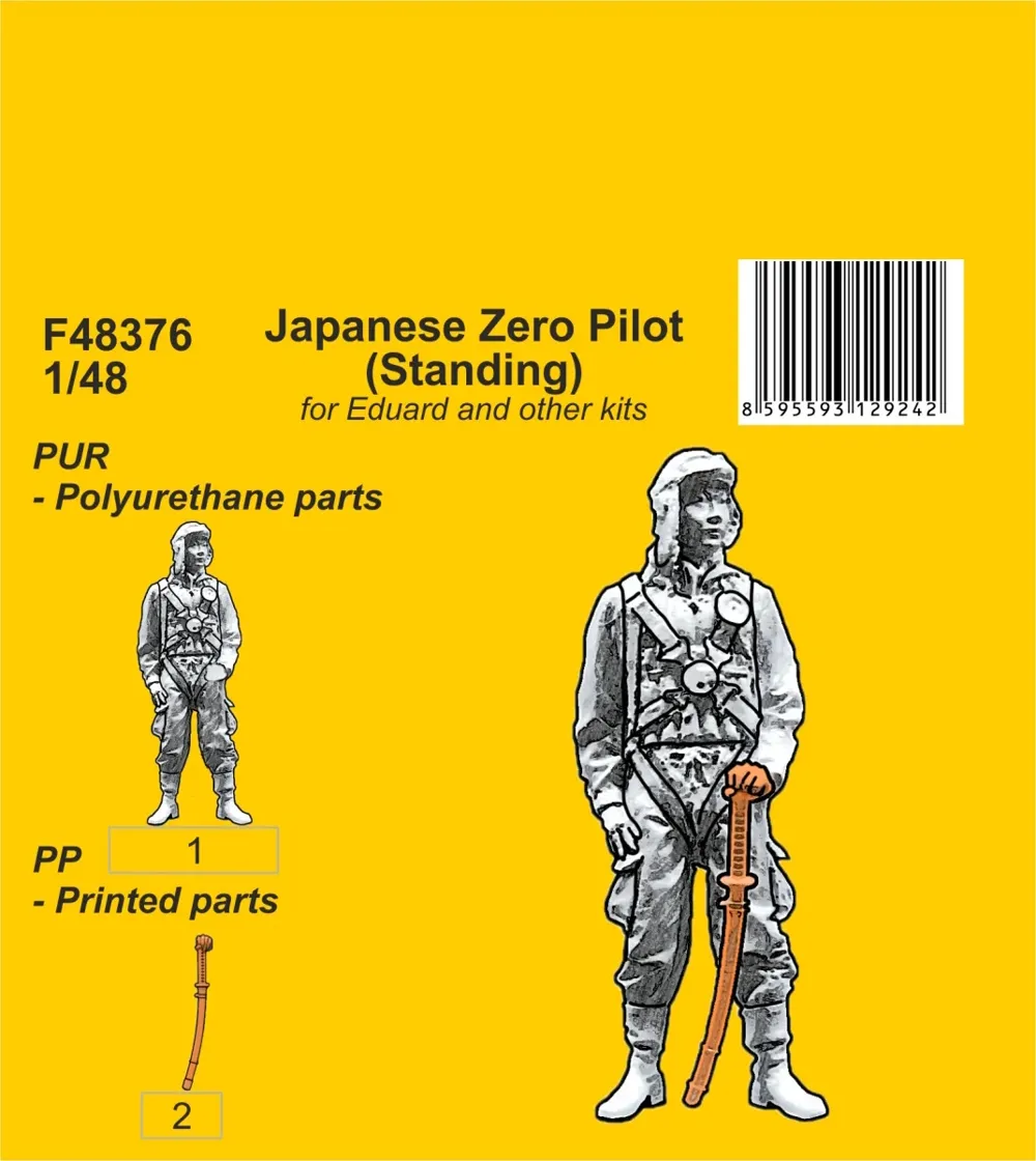 Resinová figurka CMK F48376 japonský pilot Zera 1/48 ve stojící póze