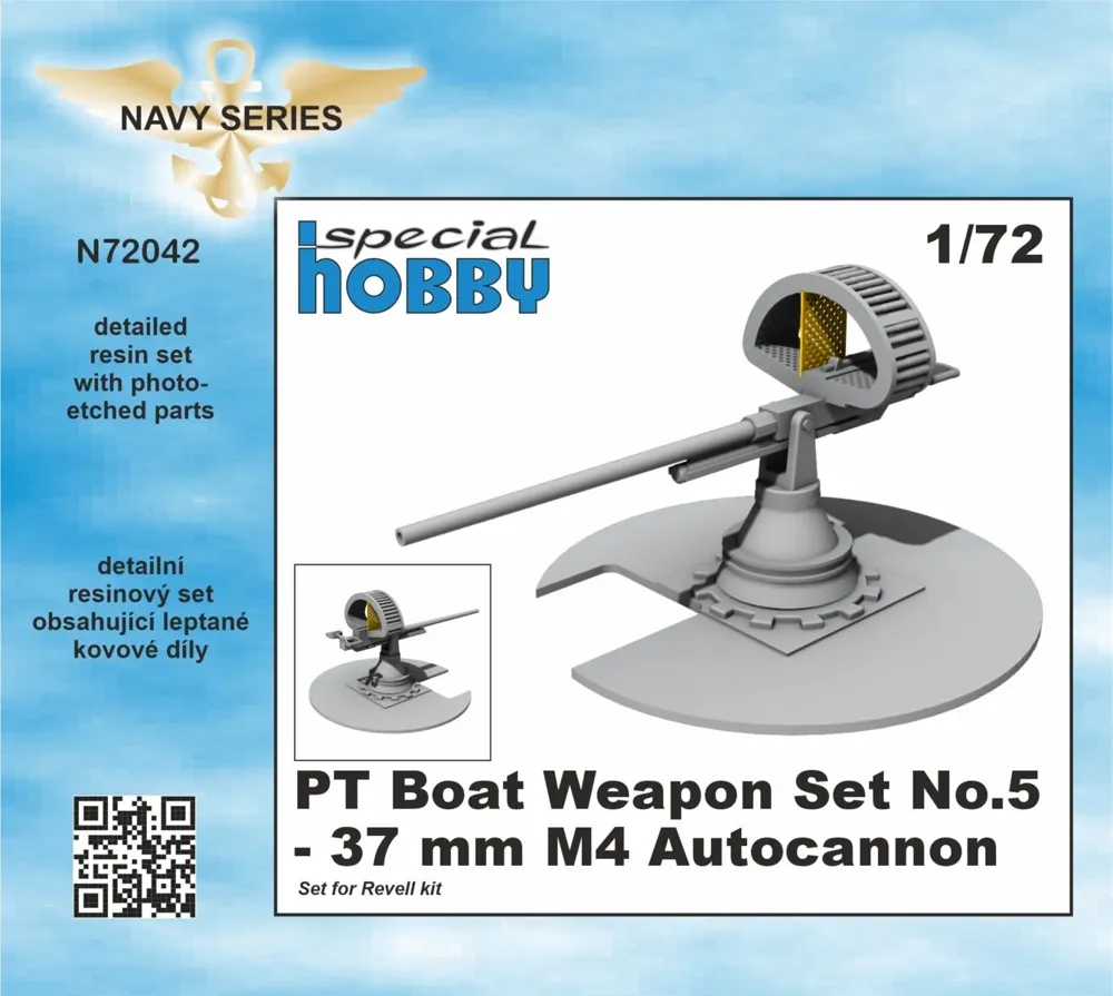 Resinová sada CMK N72042 – 37mm automatický kanón M4 pro PT Boat v měřítku 1/72