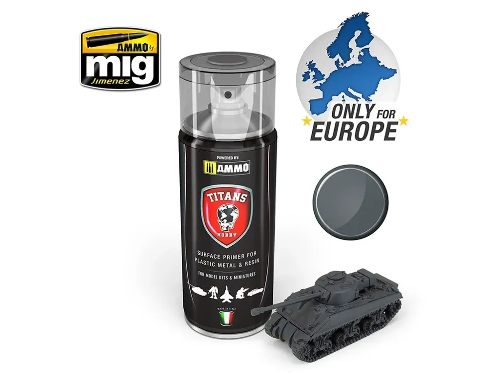 Sprej Titans Hobby TTH112 Panzergrau matný primer 400 ml, německá tmavě šedá